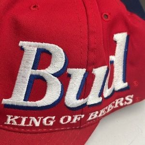 Vintage Budweiser Hat 90s Snapback Cap Bud‎ King of Beers
